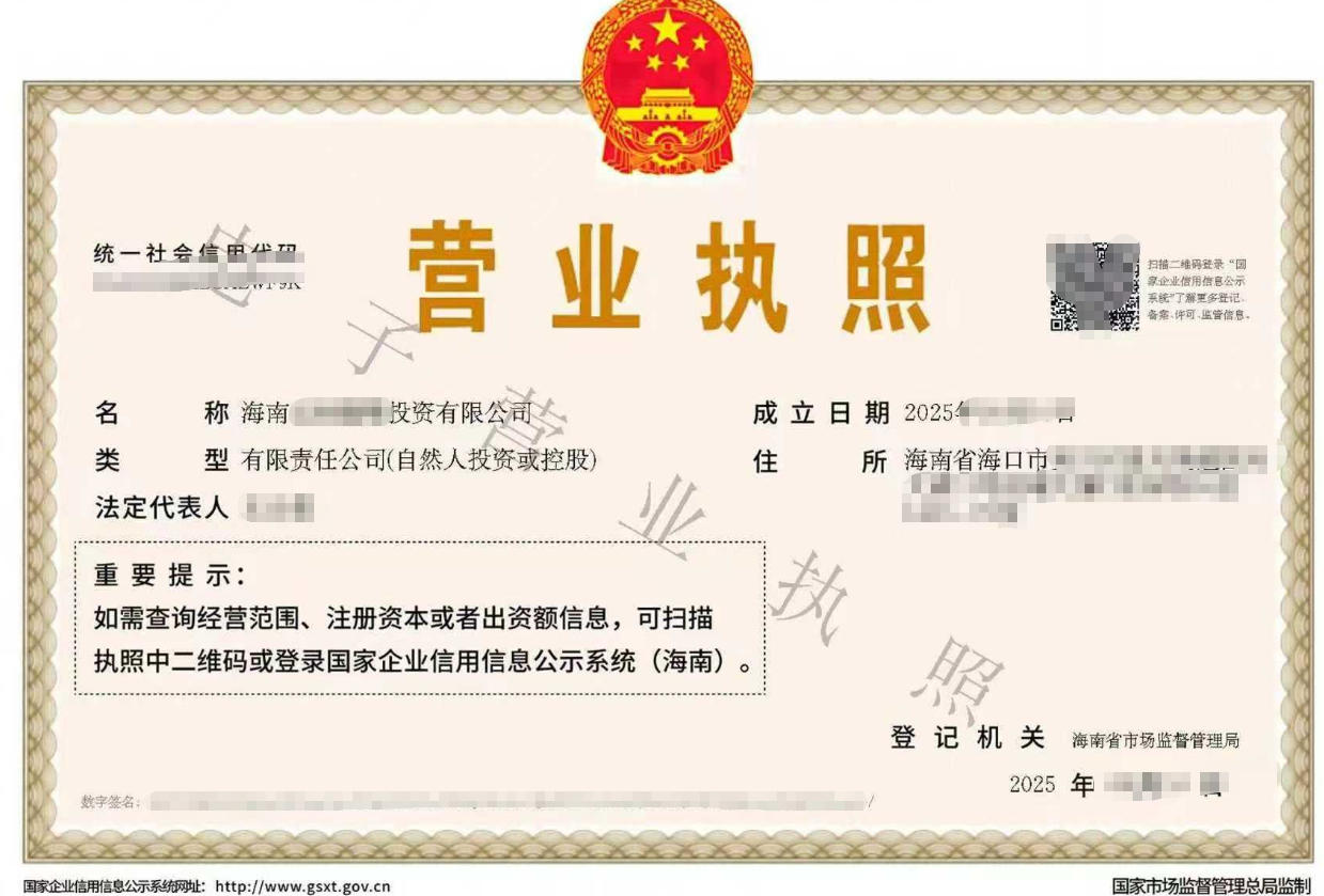 客户案例:吉林家族企业跨省注册海南投资公司,全程线上代办 客户案例:吉林家族企业跨省注册海南投资公司,全程线上代办
