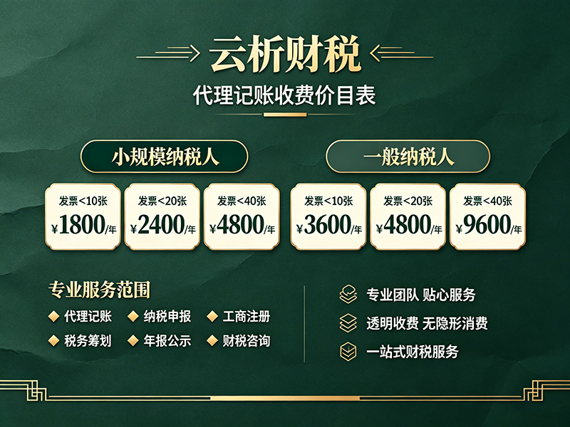 代理记账公司收费多少钱一个月?2027年最新价格行情 代理记账公司收费多少钱一个月?2027年最新价格行情